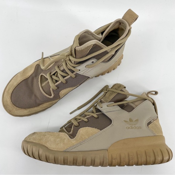 Adidas Men’s Tubular X Hemp Sneakers Tan High Top S74923 9 - Picture 1 of 8